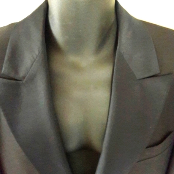 AFTER SIX Vintage 70s Wide Lapel Black Tuxedo Blazer / Dinner Jacket, 41L - Picture 4 of 9